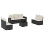 Set de sofás de jardín 8 piezas y cojines ratán sintético negro by , Modular outdoor sofas - Ref: Foro24-3251173, Price: 444,...