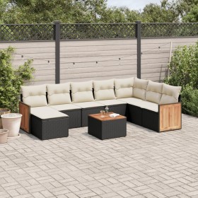 Set de sofás de jardín 8 piezas y cojines ratán sintético negro von , Gartensets - Ref: Foro24-3260334, Preis: 516,75 €, Raba...