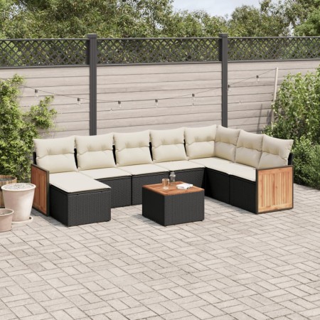 Set de sofás de jardín 8 piezas y cojines ratán sintético negro von , Gartensets - Ref: Foro24-3260334, Preis: 516,75 €, Raba...