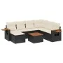 Set de sofás de jardín 8 piezas y cojines ratán sintético negro by , Garden sets - Ref: Foro24-3259452, Price: 466,14 €, Disc...