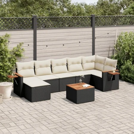 Set de sofás de jardín 8 piezas y cojines ratán sintético negro by , Garden sets - Ref: Foro24-3259438, Price: 467,64 €, Disc...