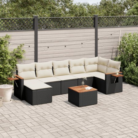 Set de sofás de jardín 8 piezas y cojines ratán sintético negro by , Garden sets - Ref: Foro24-3259438, Price: 473,52 €, Disc...