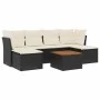 Set de comedor de jardín 7 pzas y cojines ratán sintético negro von , Gartensets - Ref: Foro24-3256098, Preis: 381,16 €, Raba...