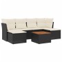 Set de comedor de jardín 7 pzas y cojines ratán sintético negro by , Garden sets - Ref: Foro24-3256098, Price: 387,45 €, Disc...