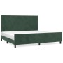 Estructura cama sin colchón terciopelo verde oscuro 200x200 cm