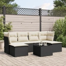 7-piece garden dining set with black synthetic rattan cushions by , Garden sets - Ref: Foro24-3249855, Price: 392,42 €, Disco...