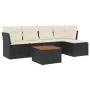 6-piece garden sofa set with black synthetic rattan cushions by , Garden sets - Ref: Foro24-3255944, Price: 337,52 €, Discoun...