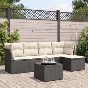 6-piece garden sofa set with black synthetic rattan cushions by , Garden sets - Ref: Foro24-3249405, Price: 347,09 €, Discoun...
