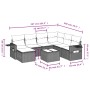 8-teiliges Gartensofa-Set und Kissen aus schwarzem Kunststoff-Rattan. von , Gartensets - Ref: Foro24-3252843, Preis: 473,27 €...