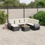 Set de sofás de jardín 8 piezas y cojines ratán sintético negro de , Conjuntos de jardín - Ref: Foro24-3257449, Precio: 479,8...