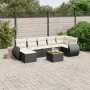 Set de sofás de jardín 8 piezas y cojines ratán sintético negro de , Conjuntos de jardín - Ref: Foro24-3257442, Precio: 479,8...
