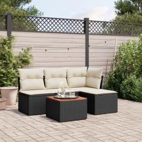 Gartenmöbel-Set 5-teilig mit schwarzen Polstern aus synthetischem Rattan von , Gartensets - Ref: Foro24-3255923, Preis: 269,1...