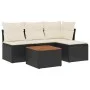 Gartenmöbel-Set 5-teilig mit schwarzen Polstern aus synthetischem Rattan von , Gartensets - Ref: Foro24-3255923, Preis: 266,1...