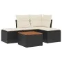 Gartenmöbel-Set 5-teilig mit schwarzen Polstern aus synthetischem Rattan von , Gartensets - Ref: Foro24-3255916, Preis: 262,1...