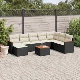 8-teiliges Gartensofa-Set mit schwarzen Polstern aus synthetischem Rattan. von , Gartensets - Ref: Foro24-3258654, Preis: 500...
