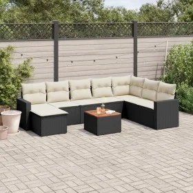 Garden sofa set with 9-piece black synthetic rattan cushions by , Garden sets - Ref: Foro24-3256588, Price: 506,95 €, Discoun...