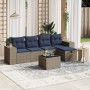 6-piece garden furniture set with gray synthetic rattan cushions by , Garden sets - Ref: Foro24-3264406, Price: 359,62 €, Dis...