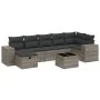 Garden sofa set 8 pieces and gray synthetic rattan cushions by , Garden sets - Ref: Foro24-3264446, Price: 491,80 €, Discount: %