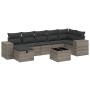 Gartensofaset 8-teilig mit grauen Polstern aus synthetischem Rattan von , Gartensets - Ref: Foro24-3264446, Preis: 482,57 €, ...