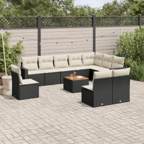 Garden sofa set 11 pieces and black synthetic rattan cushions by , Garden sets - Ref: Foro24-3256504, Price: 604,20 €, Discou...