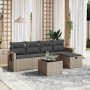 Gartenmöbel-Set 6-teilig mit grauen Polstern aus synthetischem Rattan von , Gartensets - Ref: Foro24-3263786, Preis: 344,77 €...