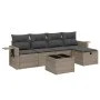 6-piece garden furniture set with gray synthetic rattan cushions by , Garden sets - Ref: Foro24-3263786, Price: 346,02 €, Dis...