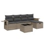Gartenmöbel-Set 6-teilig mit grauen Polstern aus synthetischem Rattan von , Gartensets - Ref: Foro24-3263786, Preis: 344,77 €...
