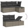 6-piece garden furniture set with gray synthetic rattan cushions by , Garden sets - Ref: Foro24-3263786, Price: 346,02 €, Dis...