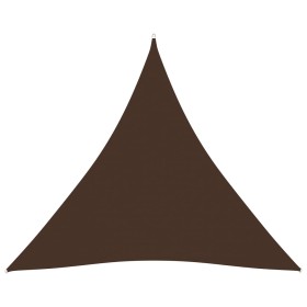 Toldo de vela triangular tela Oxford marrón 4,5x4,5x4,5 m
