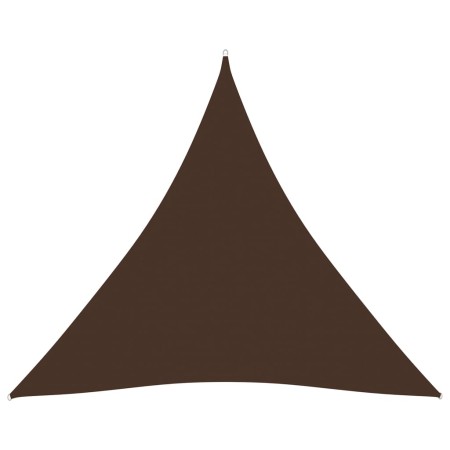 Toldo de vela triangular tela Oxford marrón 4,5x4,5x4,5 m