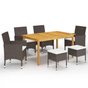 7-piece brown garden dining set by , Garden sets - Ref: Foro24-3067780, Price: 484,15 €, Discount: %