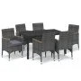 7-piece garden furniture set with gray synthetic rattan cushions by , Garden sets - Ref: Foro24-3095030, Price: 604,14 €, Dis...