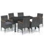 Gartenmöbel-Set, 7-teilig, mit grauen Polstern aus synthetischem Rattan von , Gartensets - Ref: Foro24-3095030, Preis: 604,03...