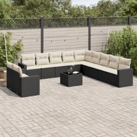 Set de sofás de jardín 12 piezas cojines ratán sintético negro by , Modular outdoor sofas - Ref: Foro24-3251533, Price: 751,3...