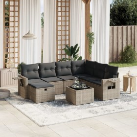 Set de sofás de jardín 8 pzas y cojines ratán sintético gris by , Garden sets - Ref: Foro24-3263846, Price: 474,14 €, Discoun...