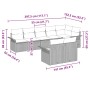 Conjunto de sofá de jardín con cojín 8 pcs Gris claro Poliratán