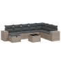 Set de muebles de jardín 9 pzas y cojines ratán sintético gris von , Gartensets - Ref: Foro24-3264526, Preis: 541,90 €, Rabat...