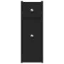 Armario de baño estrecho con ruedas madera de ingeniería negro de , Taquillas y armarios de almacenamiento - Ref: Foro24-8552...