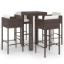 5-piece garden bar set and brown synthetic rattan cushions by vidaXL, Garden sets - Ref: Foro24-3094780, Price: 418,18 €, Dis...