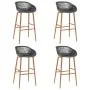 High table and 5-piece bar stools set in white and gray. by , Furniture sets for kitchens and dining rooms - Ref: Foro24-3057...