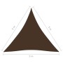 Toldo de vela triangular tela Oxford marrón 5x5x5 m
