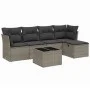 6-piece garden furniture set with gray synthetic rattan cushions by , Garden sets - Ref: Foro24-3263146, Price: 332,24 €, Dis...