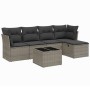 Gartenmöbel-Set 6-teilig mit grauen Polstern aus synthetischem Rattan von , Gartensets - Ref: Foro24-3263146, Preis: 327,35 €...