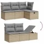 7-piece garden sofa set with gray PE rattan cushions by , Garden sets - Ref: Foro24-3263186, Price: 400,73 €, Discount: %