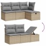 7-teiliges Gartensofa-Set mit grauen PE-Rattan-Kissen. von , Gartensets - Ref: Foro24-3263186, Preis: 401,02 €, Rabatt: %