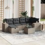 7-piece garden sofa set with gray PE rattan cushions by , Garden sets - Ref: Foro24-3264426, Price: 432,07 €, Discount: %
