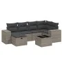 7-piece garden sofa set with gray PE rattan cushions by , Garden sets - Ref: Foro24-3264426, Price: 439,23 €, Discount: %