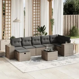 Gartensofaset 8-teilig mit grauen Polstern aus synthetischem Rattan von , Gartensets - Ref: Foro24-3264466, Preis: 491,21 €, ...