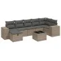 Garden sofa set 8 pieces and gray synthetic rattan cushions by , Garden sets - Ref: Foro24-3264466, Price: 491,21 €, Discount: %