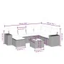 Garden sofa set 8 pieces and gray synthetic rattan cushions by , Garden sets - Ref: Foro24-3264466, Price: 491,21 €, Discount: %